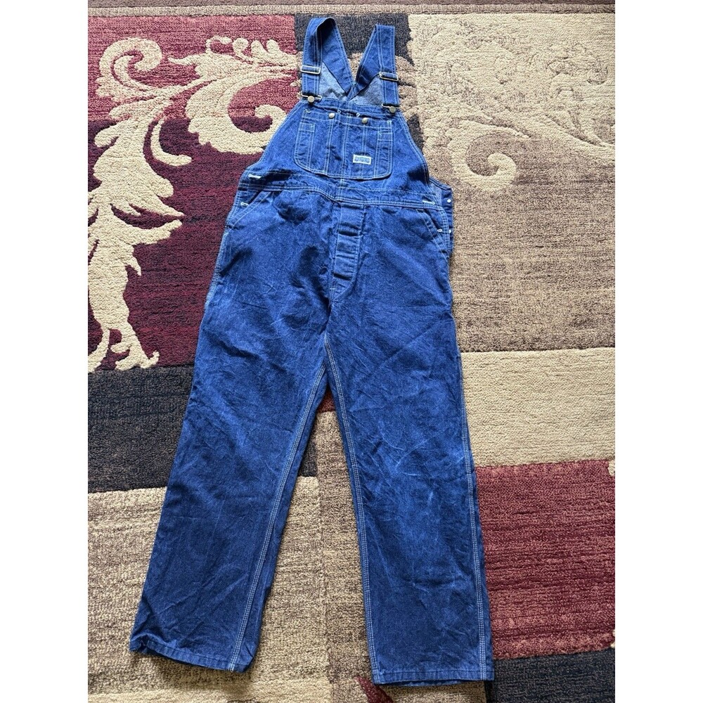 🔥NEW Big Smith Bib Overalls One Size Unisex Dark Blue Jean Denim